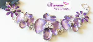Bracelet fleurs �maux m�tal